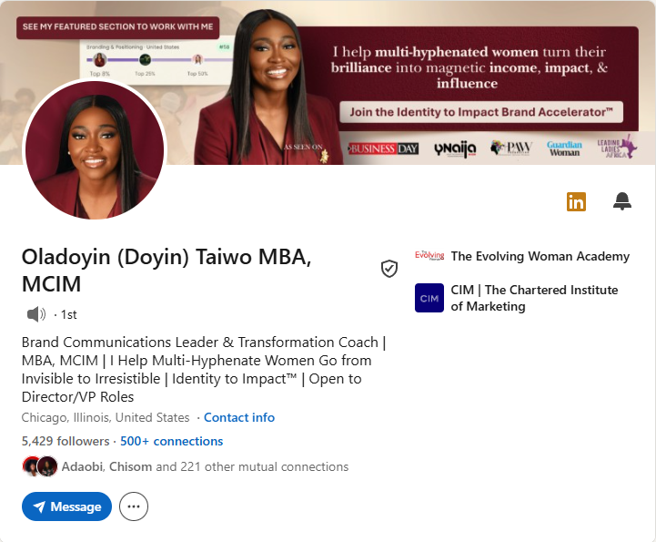 Oladoyin Taiwo Banner